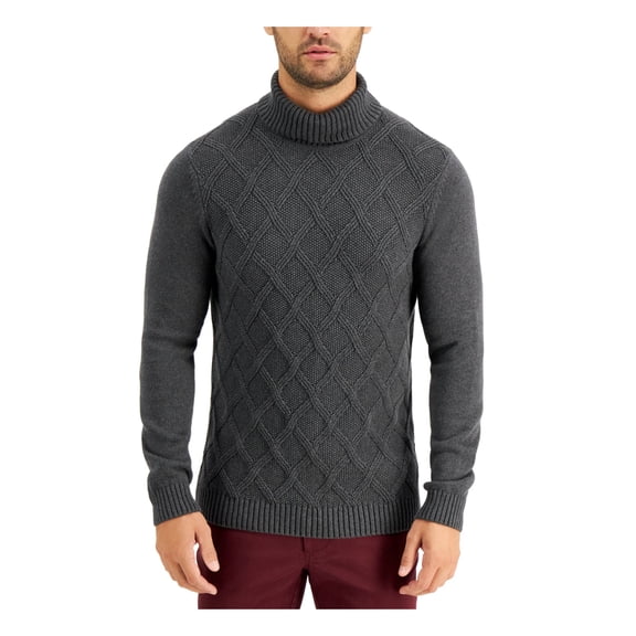 TASSO ELBA Mens Gray Turtle Neck Cotton Pullover Sweater XXL