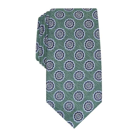 TASSO ELBA Mens Green Medallion Silk Classic Neck Tie