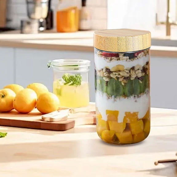 TASTAN Airtight Spice Jars, Glass Jars with Lids – Wide-Mouth Airtight Containers for Oats/Salads | Bpa-Free Snack & Yogurt Storage | Pantry & Fridge Organization Essential, Large Glass Spice Jars, P