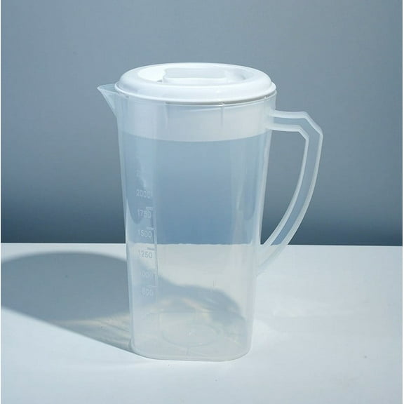 TASTAN High-Capacity Plastic Beverage Pitcher,81Oz Drink Dispenser – Bpa-Free Plastic Jug for Lemonade/Iced Tea (Leakproof Lid, Hot/Cold Safe) Plastic Jug Pitcher, White