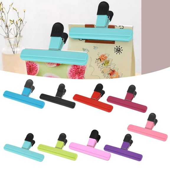 TASTAN Large Bag Clips, Large Snack Sealing Clips - Extra-Size Plastic Sealing Clips for Bulk Food Packaging, Reusable Bag Closures for Pantry Organization, Pantry Organization Clips, Black