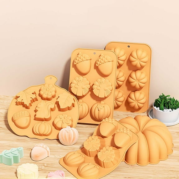 TASTAN Silicone Cake Mold, Silicone Turkey Pumpkin Cake Mold - Fall Theme Baking Pan for Thanksgiving | Flexible, Detailed Design, Perfect for Festive Desserts and Celebrations, Baking Pan, A