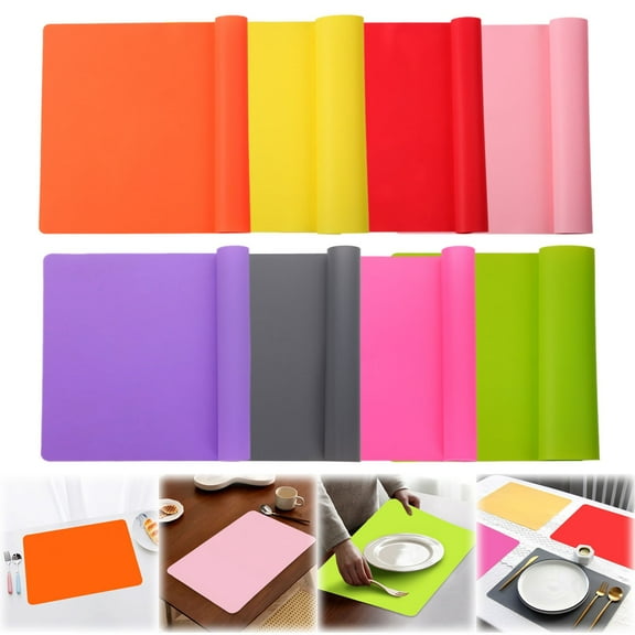 TASTAN Silicone Placemat, Non-Slip Heatproof Silicone Placemat - Extra-Large Table Mat with Craft Surface, Kitchen Counter Protector & Easy-Wipe Dining Mat, Heatproof Table Mat, A