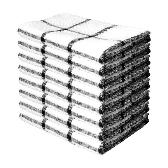 TASTAN Dish Cloth, Waffle Weave Dish Cloths - Fast-Absorbing Microfiber, Ultra-Soft & Lint-Free, for Drying Dishes & Cleaning Kitchen, Waffle Dish Cloths, Black