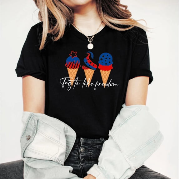 TASTE LIKE FREEDOM Plus Graphic Short sleeve T-Shirt