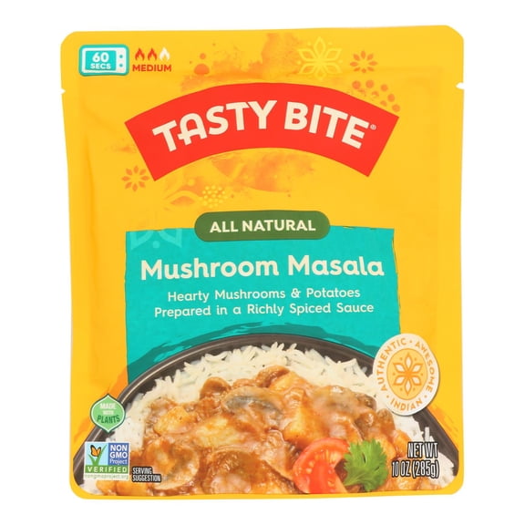 TASTY BITE - Microwavable Mushroom Masala Indian Entree - 10 Oz Case of
