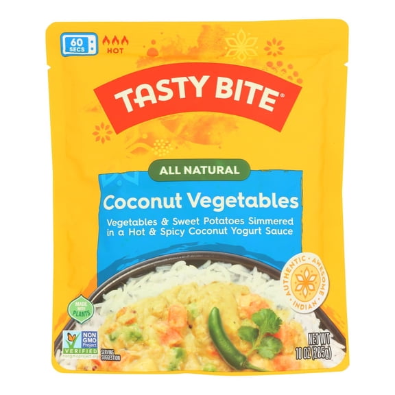 TASTY BITE - Quick Hot and Spicy Indian Coconut Vegetable Curry - 10 Oz Case of