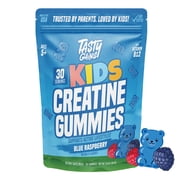 TASTY GAINS Kids & Teen Creatine Gummies with Vitamin B12 for Growth Support, Easy Chew Daily Supplement, Gummy Vitamins for Kids and Teens, Ages 5+ Blue Raspberry Flavor, 60 Count