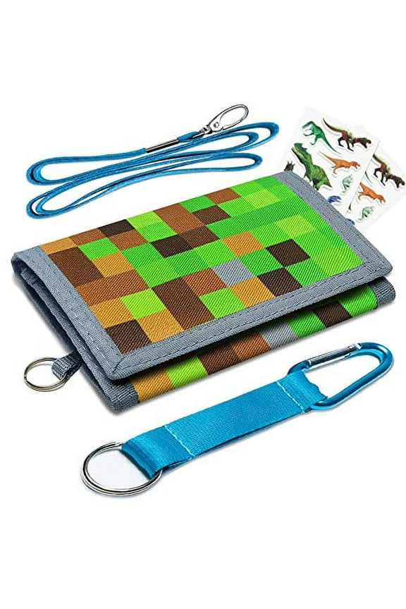 Unisex Kids Trifold Wallet with Zippered Coin Pocket, 2 Piece