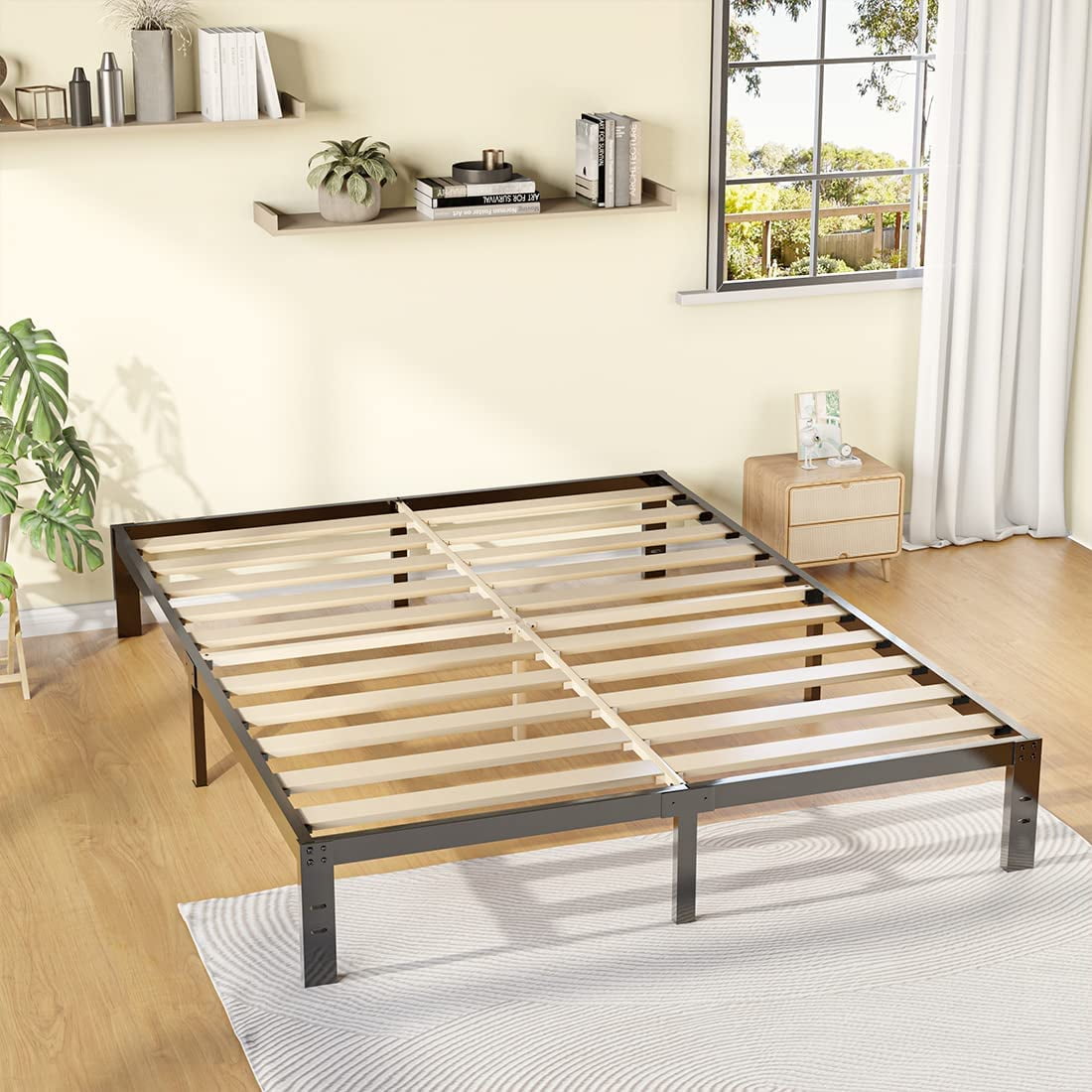 TATAGO 14‚Äù Low Profile Queensize Platform Bed Frame with HeavyDuty
