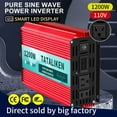 thumbnail image 1 of TATALIKEN 1200 Watts 2400 Watts Pure Sine Wave Power Inverter DC 12V to AC 110V/120V Car Inverter with 2 AC Outlets for Power Tools Home Vehicles RV Truck, LCD Display, 1 of 11