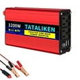 thumbnail image 1 of TATALIKEN 1200W（Rating power 500 W）Power Inverter DC 12V to AC 110V/120V Car Inverter with Car Cigarette Lighter Adapter 2 AC Outlets Dual USB LCD Display Red, 1 of 6