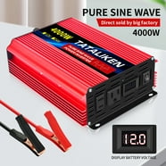 Power TechON 3000W Pure Sine Wave Power Inverter 12V DC to 120V AC with ...