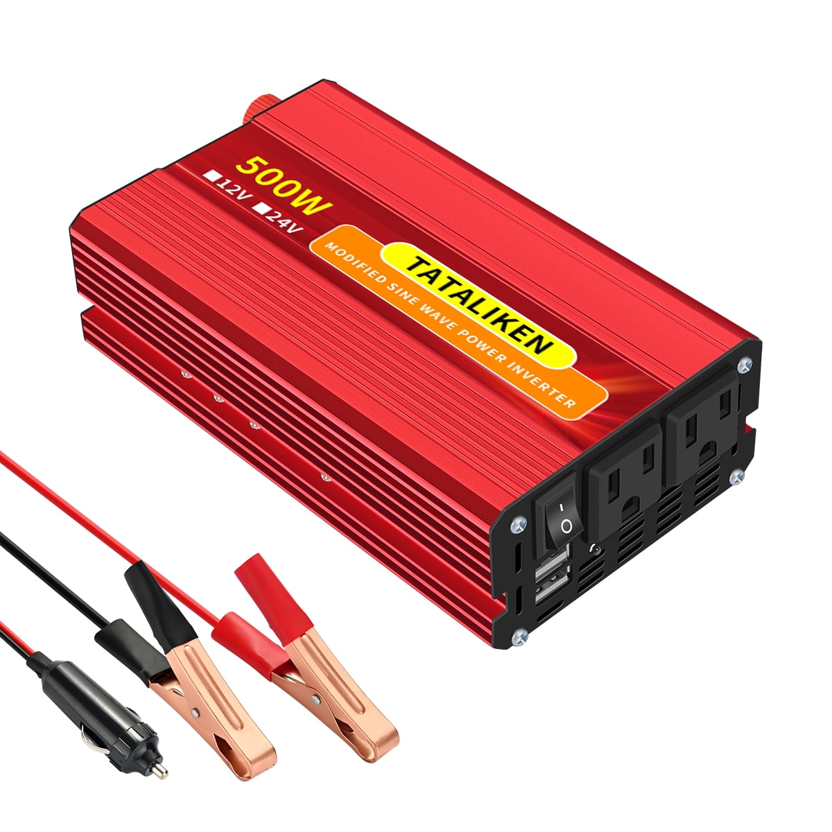 TATALIKEN Power Inverter 500W Modified Sine Wave Inverter DC 12V to AC