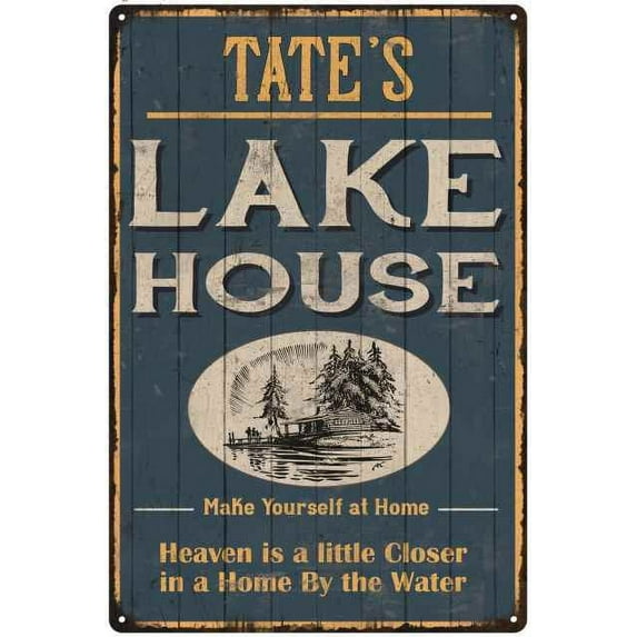 TATE'S Lake House Blue Cabin Home Decor 16 x 24 Matte Finish Metal 116240038440