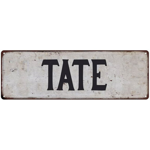 TATE Vintage Look Rustic Chic Metal Sign 8x24 108240036077