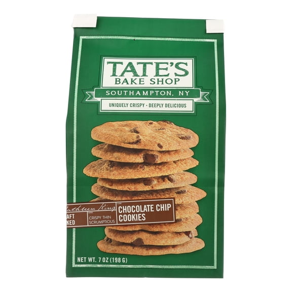 TATES - Crispy Double Chocolate Chip Cookies - 7 OZ, Case of 6