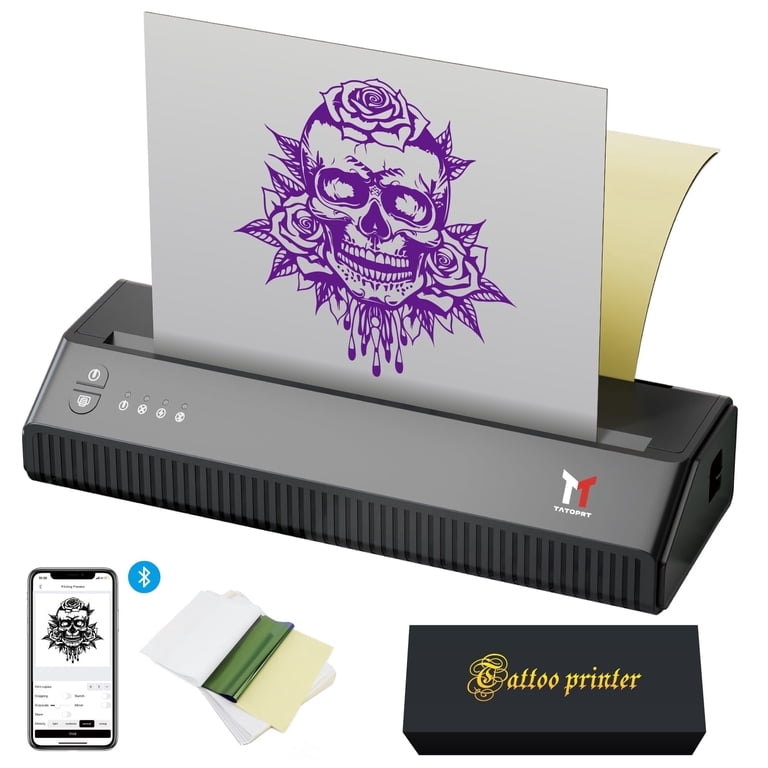 TATOPRT P8008 Stencil Tattoo Printer, Wireless Bluetooth Thermal