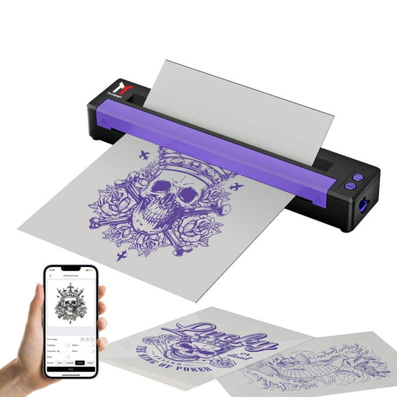 TATOPRT Upgraded Tattoo Stencil Printer, Wireless Thermal Tattoo Printer Bluetooth Portable Tattoo Transfer Machine Kit