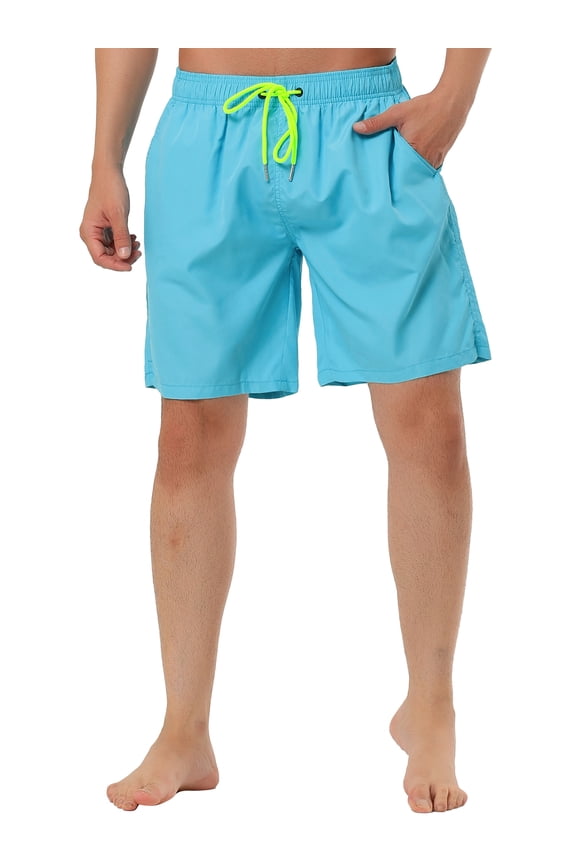 Men's Summer Casual Beach Elastic Waistband Surfing Mesh Lining Board Shorts 38 Sky Blue