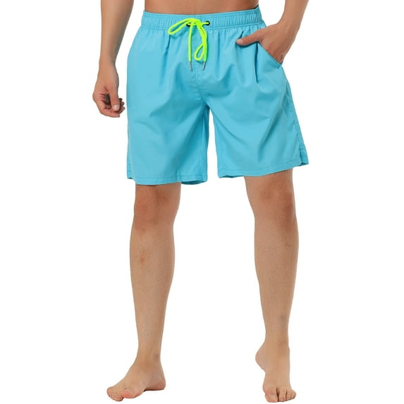 INSPIRE CHIC Men's Summer Casual Beach Elastic Waistband Surfing Mesh Lining Board Shorts Light Blue 30