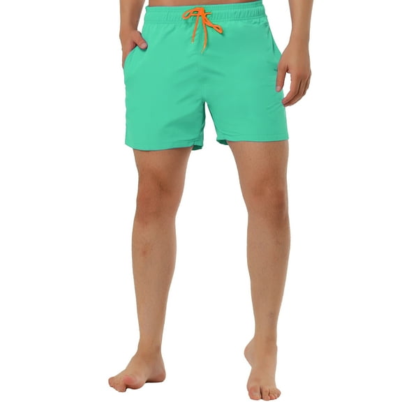 INSPIRE CHIC Men's Summer Holiday Elastic Waistband Drawstring Mesh Lining Board Shorts Mint Green 38