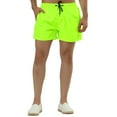 thumbnail image 1 of INSPIRE CHIC Men's Summer Lightweight Drawstring Waist Mesh Lining Solid Board Shorts Bright Green 30, 1 of 5