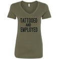 thumbnail image 1 of TATTOOED AND EMPLOYED Womens V-Neck Tee, 1 of 1
