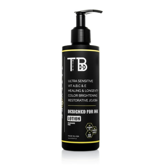 TATTYBEE Tattoo Healing Lotion | Infused with Jojoba & Manuka Honey | VIT A,BC & E | Ultra Sensitive 6.8 fl oz