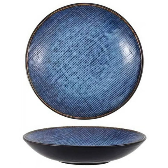 TAUFIKT 8-inch Round Deep Plate, Nordic Style Set of 4