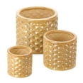 thumbnail image 1 of TAUPE FACETED PLANTER TRIO, 1 of 3