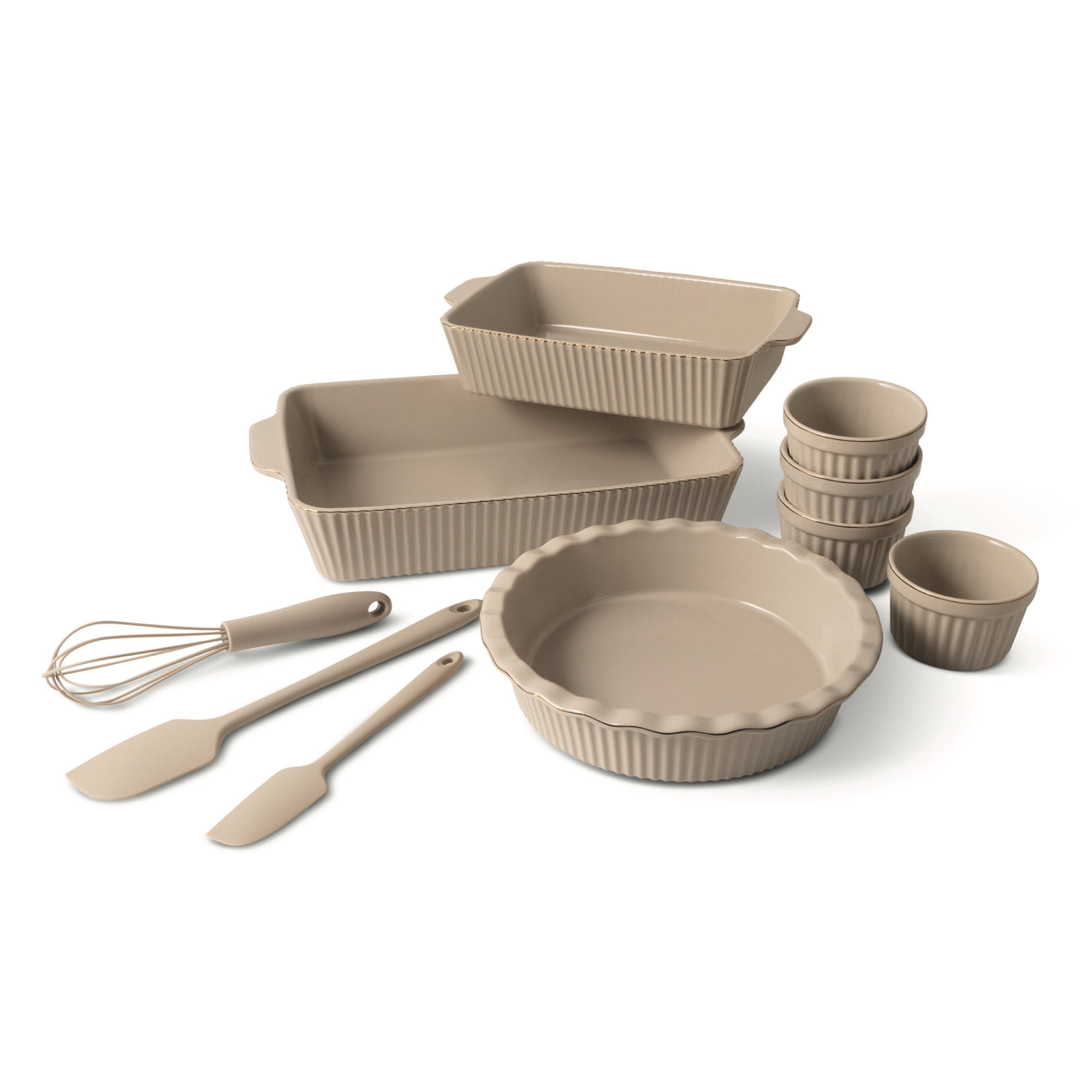 Walmart discounts of Thyme & Table 10-Piece Ceramic Bakeware Set - Taupe