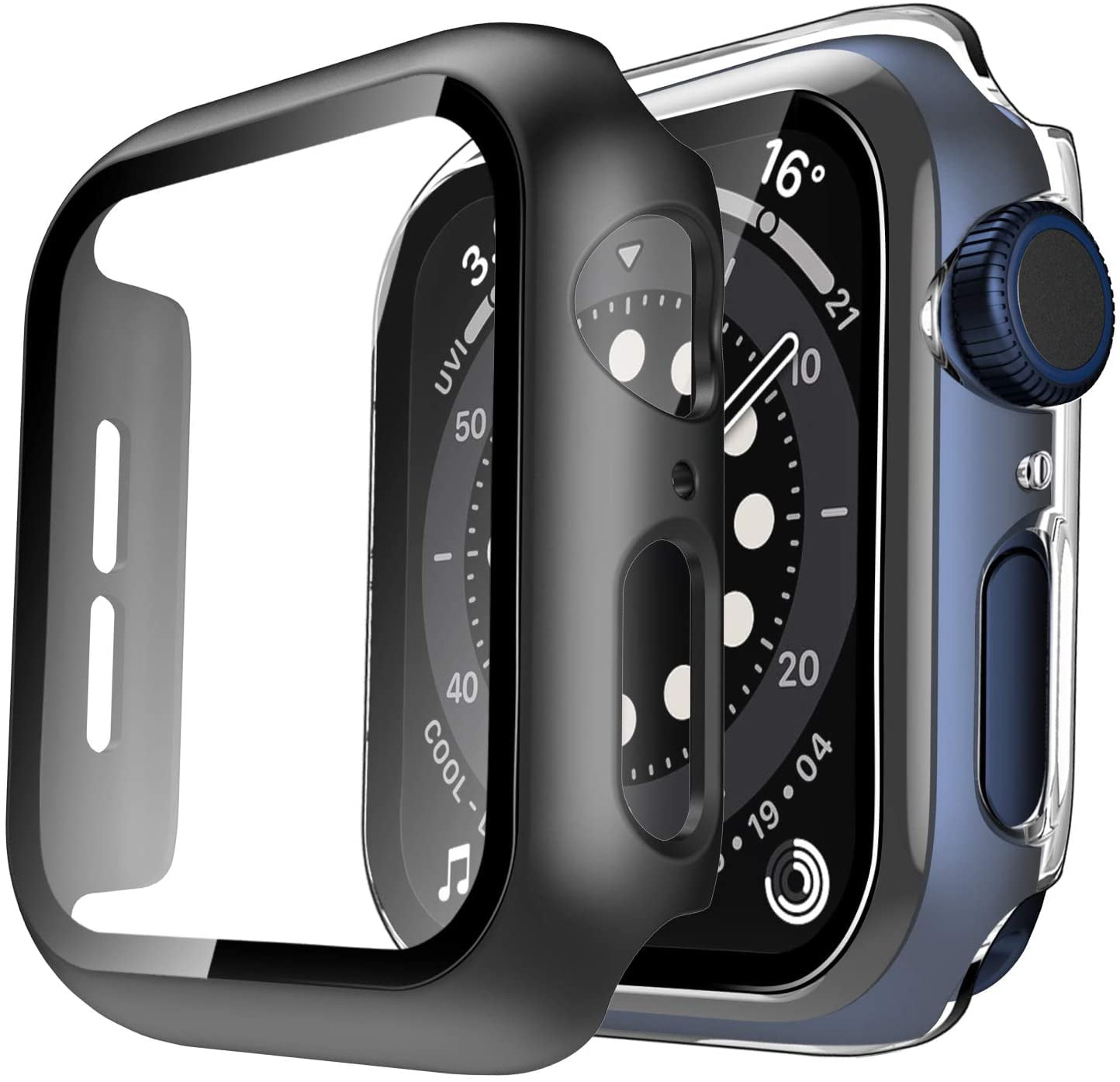 TAURI 2 Pack Hard Case Designed for Apple Watch SE/Series 6/5/4 44mm