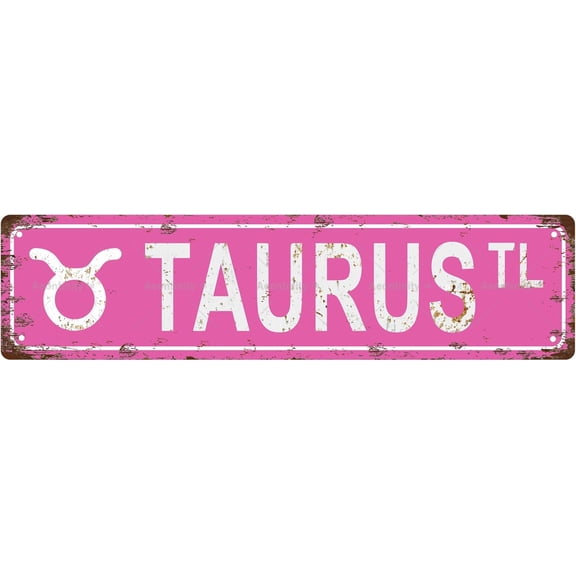 TAURUS Star Sign Zodiac Sign Vintage Metal Tin Sign, Street Sign, Home Decor, Room Decor, Wall Decor, Bathroom Decor, Bar Decor, Cafe Decor, Garage Decor, 16 x 4 Inch