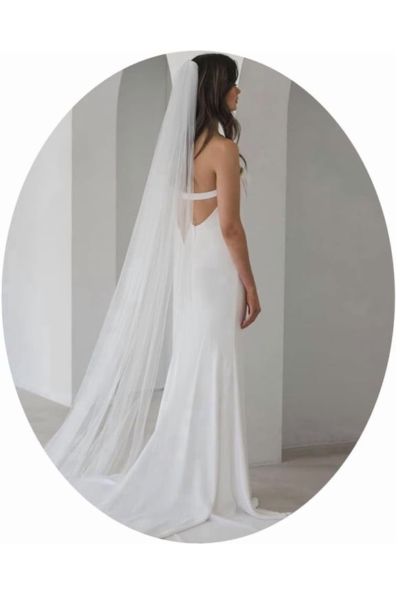 1 Tier Cathedral Length Bridal Veil Bride Wedding Veils Long Tulle Chapel Veils for Women