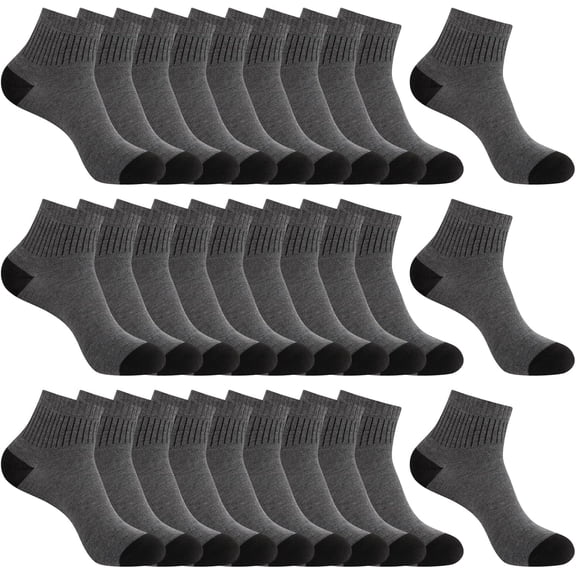 TAVENE 30 Pairs Ankle Socks For Men - Lightweight Mens Socks Size 9-12 Thin Casual Quarter Bulk Socks
