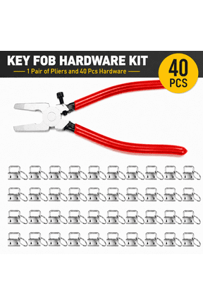 40 Pcs 1 Inch Key Fob Hardware Set, Shynek with Pliers, Hardware Supplies for Wristlet Keychain, Key Lanyard Craft