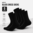 thumbnail image 1 of TAVENE 6 Pairs Black Men's Dress Socks, Classic Cotton Polyester Cozy Reinforced Socks, 1 of 6