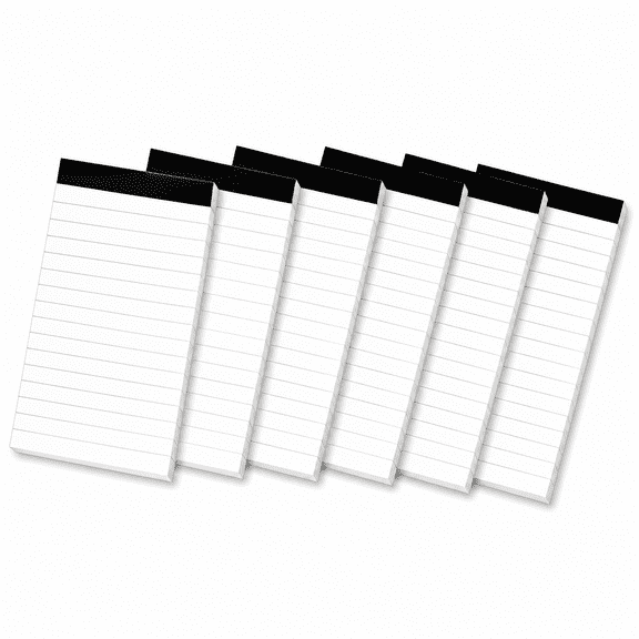 TAVENE 6 Pcs Note Pads Refills 3 x 5 inches,Small Notebook ,Memo,Writing Pads with 30 Sheets Each Pad College Ruled Lined Paper NotePads White