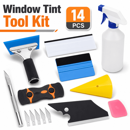TAVENE 9 Pcs Vehicle Glass Protective Film Installing Tool, Car Window Tint Application Tools Kit, Automotive Film Scrapers Squeegee