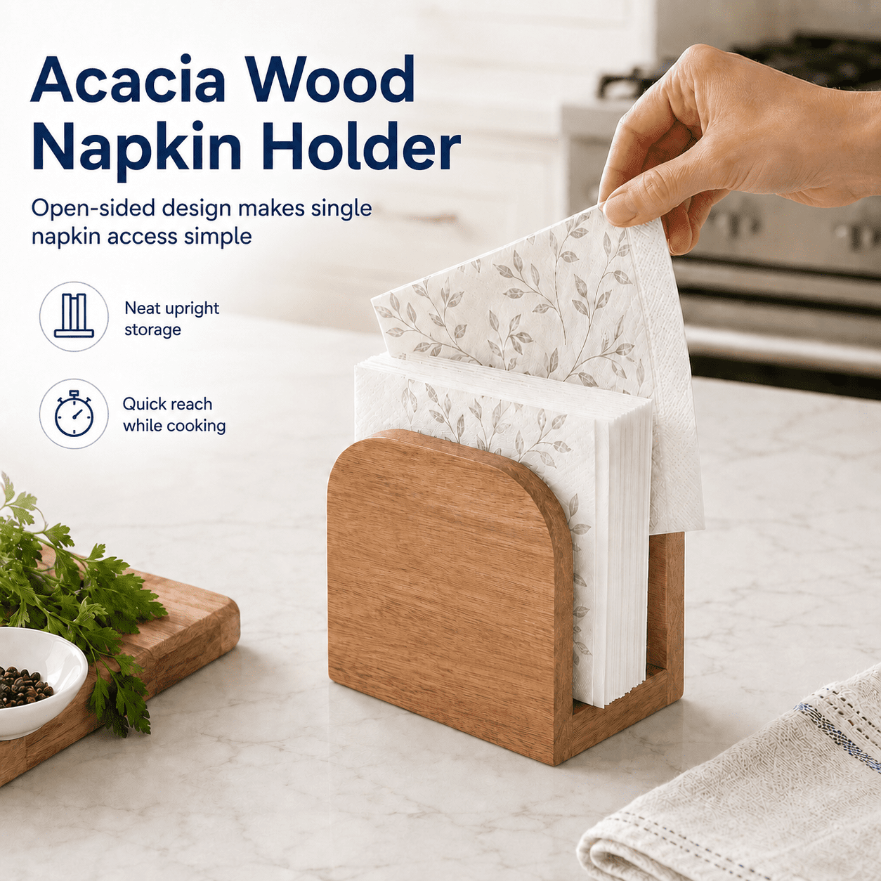 Standing Party Table TAVENE, Acacia Wood Upright Napkin Holder for Table - Walmart.com