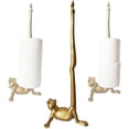 thumbnail image 1 of TAVENE Frog Paper Towel Holder 16.5'' Cast Iron Paper Towel Holder Funny Toilet Paper Holder for The Floor or Counter in The Kitchen or Bathroom Bronze Rustic,Frog Gold,Frog, 1 of 6