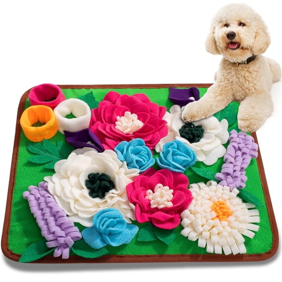 TAVENE Green Pet Treats Feeding Mat for Small/Medium Breed Dogs, Snuffle Mat for Dogs, Non-Slip/Portable/Durable Interactive Dog Puzzle Toys