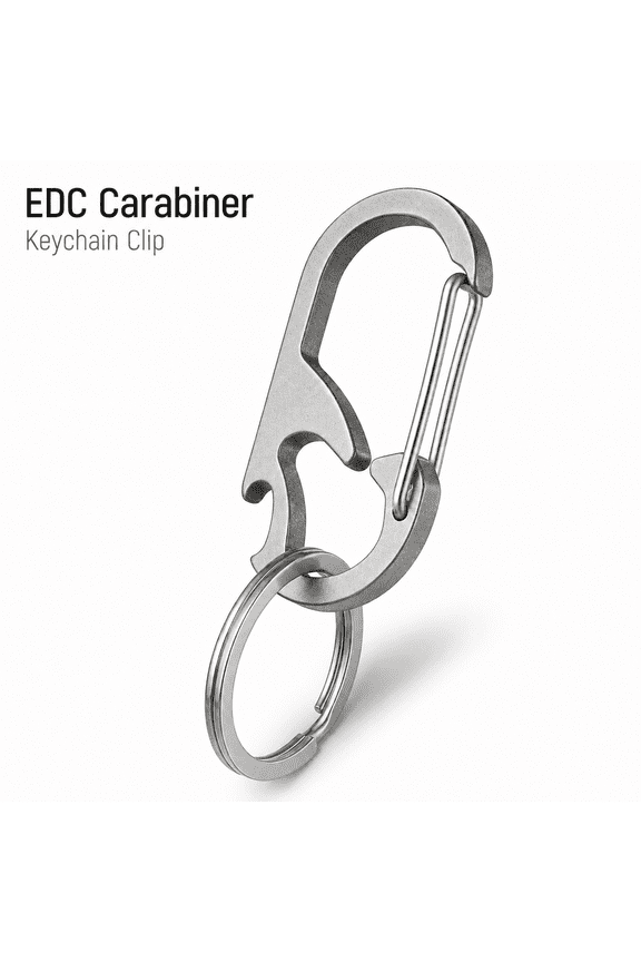Keychain Clip, Titanium Self-Locking Carabiner Anti-Lost Holder with Bottle Opener for Men Women
