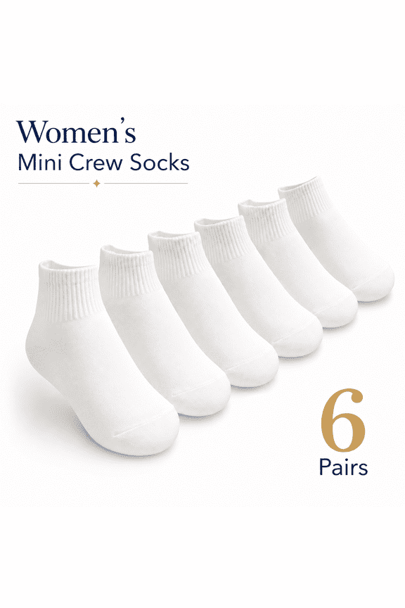 Womens Athletic Casual Cotton Mini Crew Ankle Socks for Women
