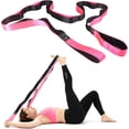 thumbnail image 1 of TAVIEW Yoga Strap for Stretching – Stretch Band with 12 Loops –Multi-Grip Pilates Hamstring Stretcher Belt – Physical Therapy Equipment for Best Flexibility,Pink & Black, 1 of 5