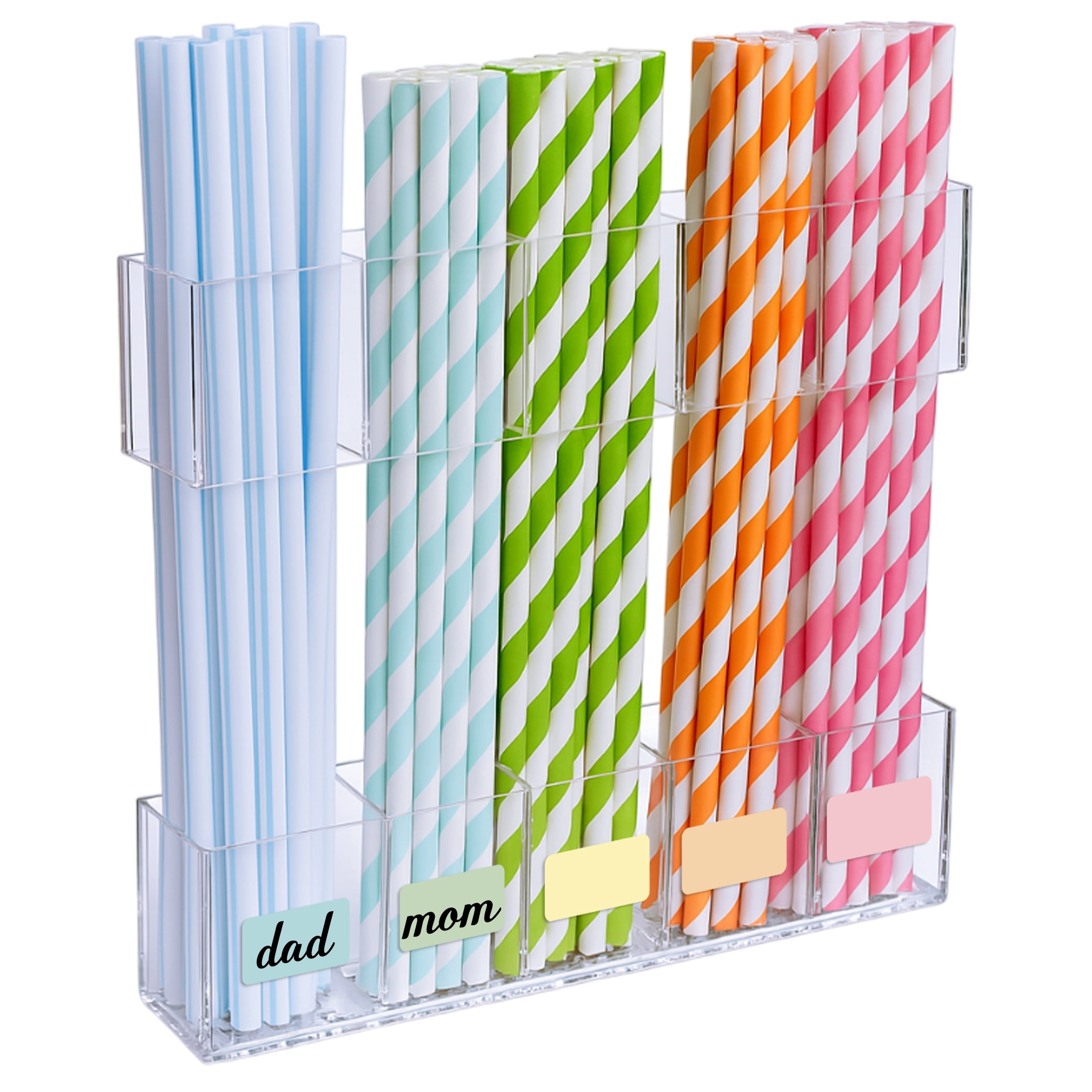 TAVINE Acrylic Straw Holder for Cabinet Door or Countertop, Clear ...