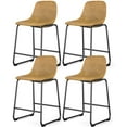 thumbnail image 1 of TAVR Furniture 24" Bar Stools Set of 4 with Back, Faux Leather for Home Kitchen, Yellow, 1 of 8