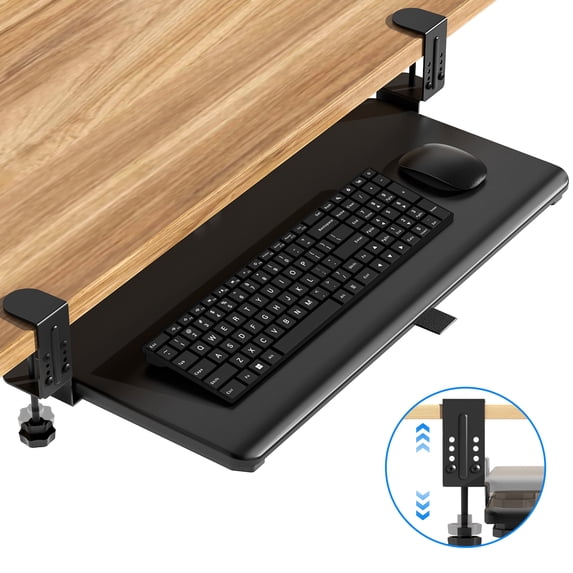 TAVR Furniture Adjustable Keyboard Tray Under Desk Pull Out with C ...