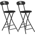 thumbnail image 1 of RTVR Folding Stool, 2 Pack 24 inch Folding Bar Stool with Backrest and Handle,Collapsible Round Folding Counter Height Stool Chair for Camping Kitchen, Foldable Stools for Adults Up to 450lbs., 1 of 8